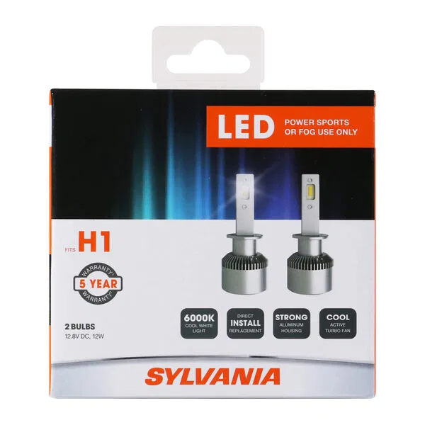 H1SL.BX2 – SYLVANIA Driving/ Fog Light Bulb, H1 LED 12 Watt White 6000K Light Color Temperature 12.8 Volt Set Of 2